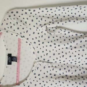 Just Polly Sweet Floral Thermal Crop Shirt